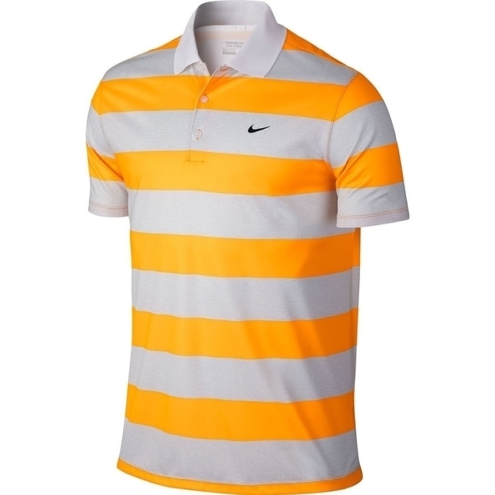 Nike Dri-Fit Golf Polo Shirt in Orange Stripe